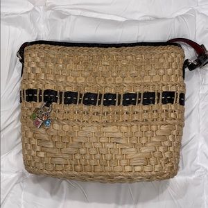 Vintage Brighton Straw Crossbody Purse
